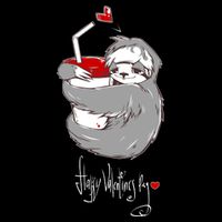 Cute Sloth With Cup Happy Valentines Day 16 in Basic Backpack