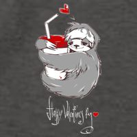Cute Sloth With Cup Happy Valentines Day Vector Backpack