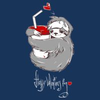 Cute Sloth With Cup Happy Valentines Day Infant Baby Jersey Bodysuit