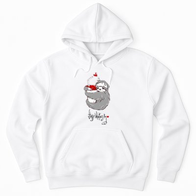 Cute Sloth With Cup Happy Valentines Day Hoodie