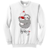 Cute Sloth With Cup Happy Valentines Day Sweatshirt