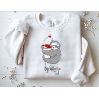 Cute Sloth With Cup Happy Valentines Day Sweatshirt
