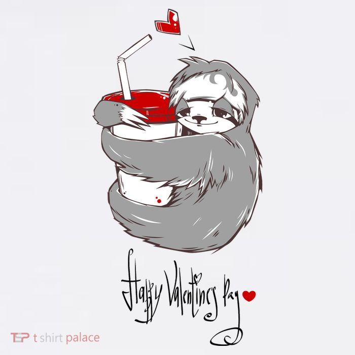 Cute Sloth With Cup Happy Valentines Day 11oz C Handle Ceramic Mug