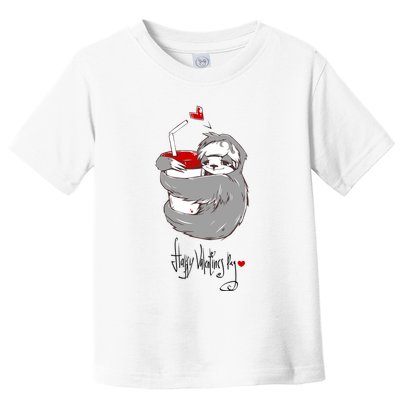 Cute Sloth With Cup Happy Valentines Day Toddler T-Shirt