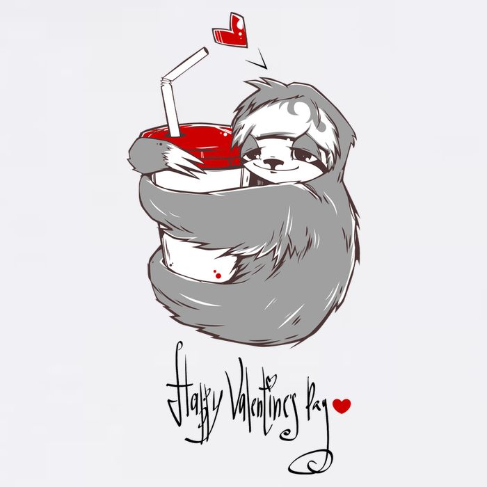 Cute Sloth With Cup Happy Valentines Day Wool Snapback Cap