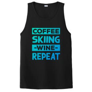 Coffee Skiing Wine Repeat Snow Skiing Coffee Lover Gift PosiCharge Competitor Tank