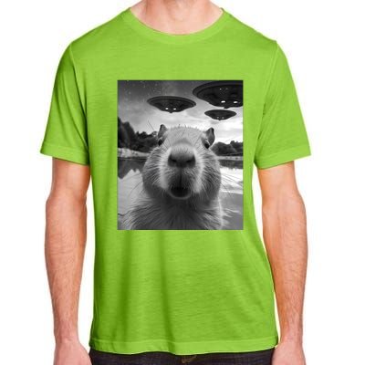 Capybara Selfie With Ufos Weird Adult ChromaSoft Performance T-Shirt