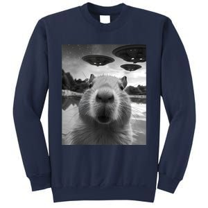 Capybara Selfie With Ufos Weird Sweatshirt