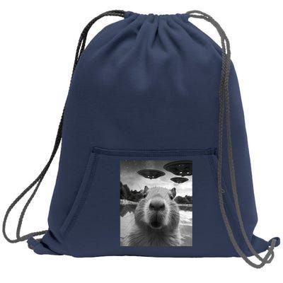 Capybara Selfie With Ufos Weird Sweatshirt Cinch Pack Bag