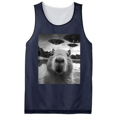 Capybara Selfie With Ufos Weird Mesh Reversible Basketball Jersey Tank