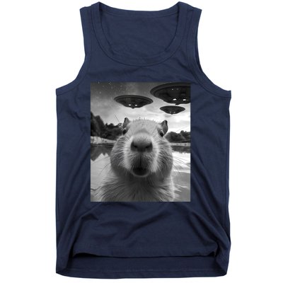 Capybara Selfie With Ufos Weird Tank Top