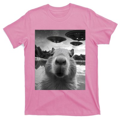 Capybara Selfie With Ufos Weird T-Shirt