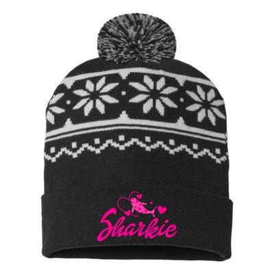 Cute Shark Womens Kids Funny Shark USA-Made Snowflake Beanie