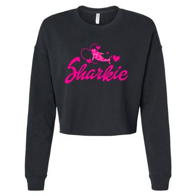 Cute Shark Womens Kids Funny Shark Cropped Pullover Crew