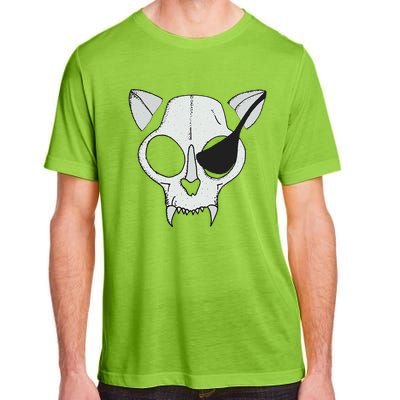 Cat Skull With Pirate Patch Halloween Skeleton Drawing Gift Adult ChromaSoft Performance T-Shirt