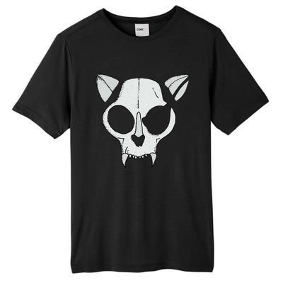 Cat Skull With Pirate Patch Halloween Skeleton Drawing Gift Tall Fusion ChromaSoft Performance T-Shirt