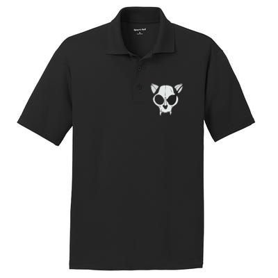 Cat Skull With Pirate Patch Halloween Skeleton Drawing Gift PosiCharge RacerMesh Polo