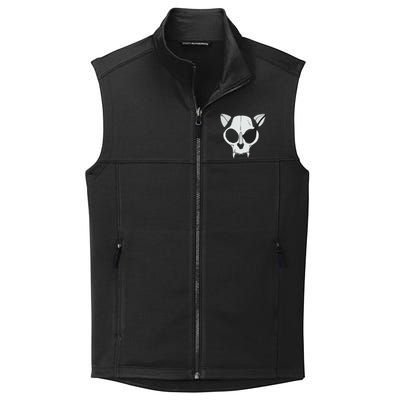 Cat Skull With Pirate Patch Halloween Skeleton Drawing Gift Collective Smooth Fleece Vest