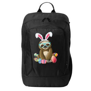 Cute Sloth With Bunny Ears Egg Hunting Easter Sloth City Backpack