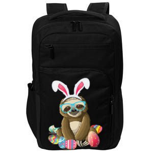 Cute Sloth With Bunny Ears Egg Hunting Easter Sloth Impact Tech Backpack