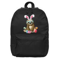 Cute Sloth With Bunny Ears Egg Hunting Easter Sloth 16 in Basic Backpack