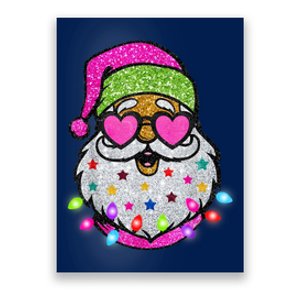 Cute Santa With Sunglasses Bling Bling Funny Christmas Poster