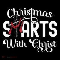 Christmas Starts With Christ Cross Jesus Christian T-Shirt