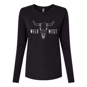 Cow Skull Wild West Womens Cotton Relaxed Long Sleeve T-Shirt