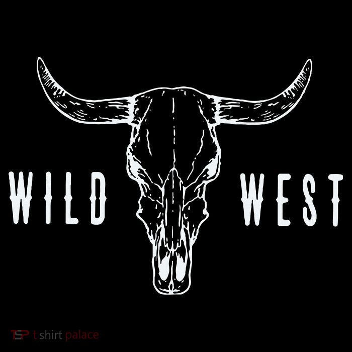 Cow Skull Wild West Drawstring Bag