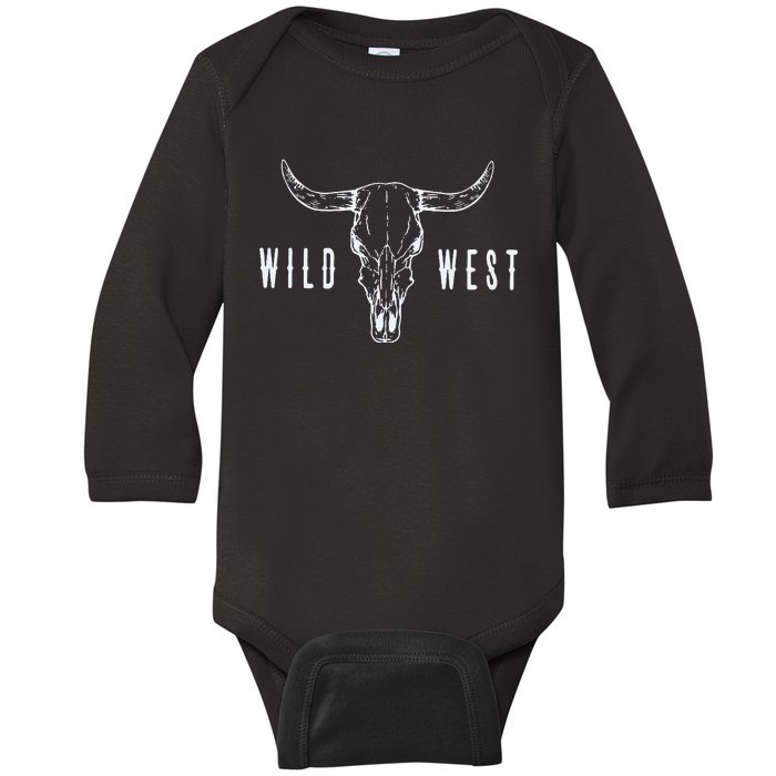 Cow Skull Wild West Baby Long Sleeve Bodysuit