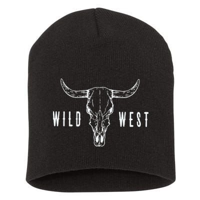 Cow Skull Wild West Short Acrylic Beanie