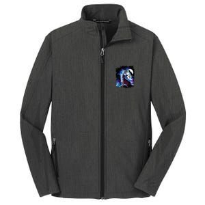 Cosmic Space Wolf Wolves Family Howling At Moon Core Soft Shell Jacket