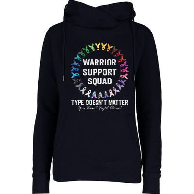 Cancer Survivor World Cancer Day Support Squad Womens Funnel Neck Pullover Hood