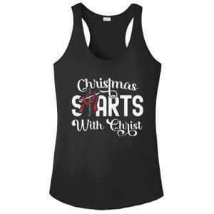 Christmas Starts With Christ Cross Jesus Christian Ladies PosiCharge Competitor Racerback Tank