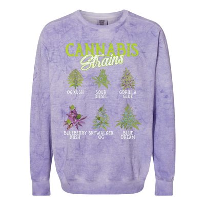 Cannabis Strain Weed Colorblast Crewneck Sweatshirt