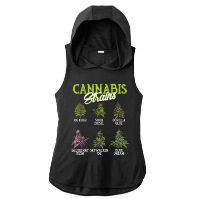 Cannabis Strain Weed Ladies PosiCharge Tri-Blend Wicking Draft Hoodie Tank