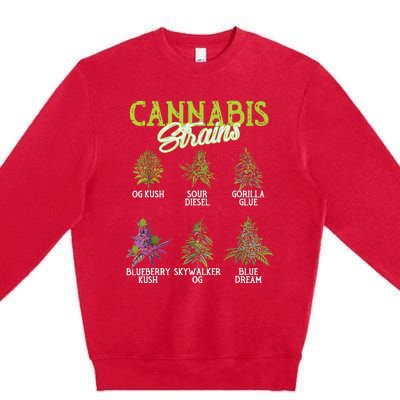 Cannabis Strain Weed Premium Crewneck Sweatshirt