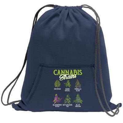 Cannabis Strain Weed Sweatshirt Cinch Pack Bag