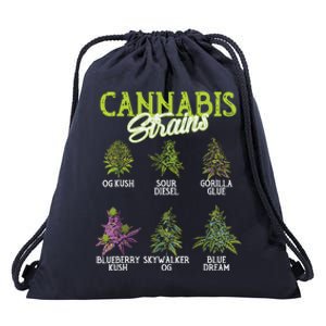 Cannabis Strain Weed Drawstring Bag