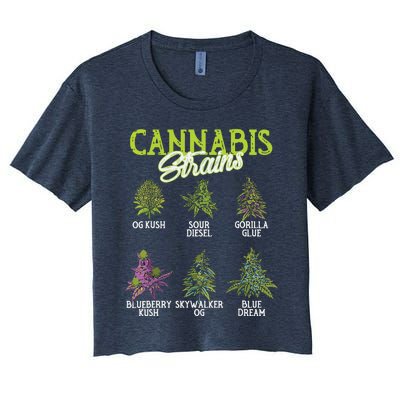 Cannabis Strain Weed Women's Crop Top Tee