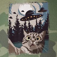 Cat Selfie With Ufo Alien Funny Cat Graphic Legacy Tie Dye Trucker Hat