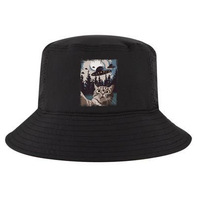 Cat Selfie With Ufo Alien Funny Cat Graphic Cool Comfort Performance Bucket Hat
