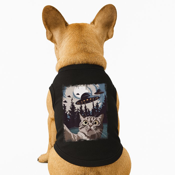 Cat Selfie With Ufo Alien Funny Cat Graphic Doggie Tank