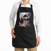 Cat Selfie With Ufo Alien Funny Cat Graphic Apron