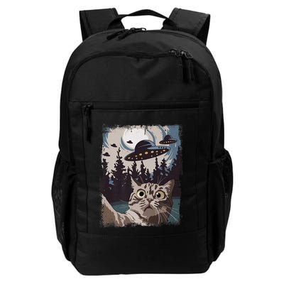 Cat Selfie With Ufo Alien Funny Cat Graphic Backpack