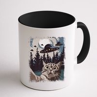 Cat Selfie With Ufo Alien Funny Cat Graphic Mug