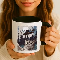 Cat Selfie With Ufo Alien Funny Cat Graphic Mug