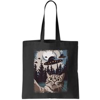 Cat Selfie With Ufo Alien Funny Cat Graphic Bag
