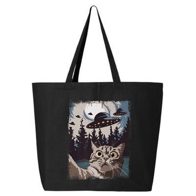 Cat Selfie With Ufo Alien Funny Cat Graphic 25L Jumbo Tote