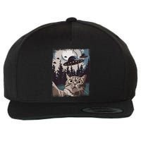 Cat Selfie With Ufo Alien Funny Cat Graphic Wool Snapback Cap